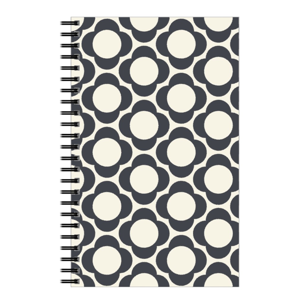Lotta's Scandi Daisy - Navy on Cream Notebook, 5x8, Beige, Pearl