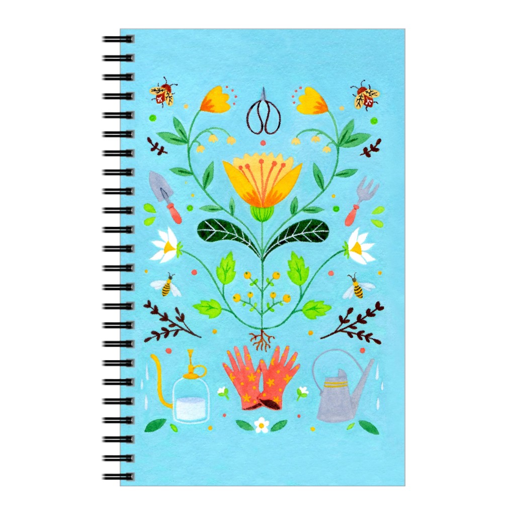 Garden Lover - Bright Blue Notebook, 5x8, Blue, True Blue