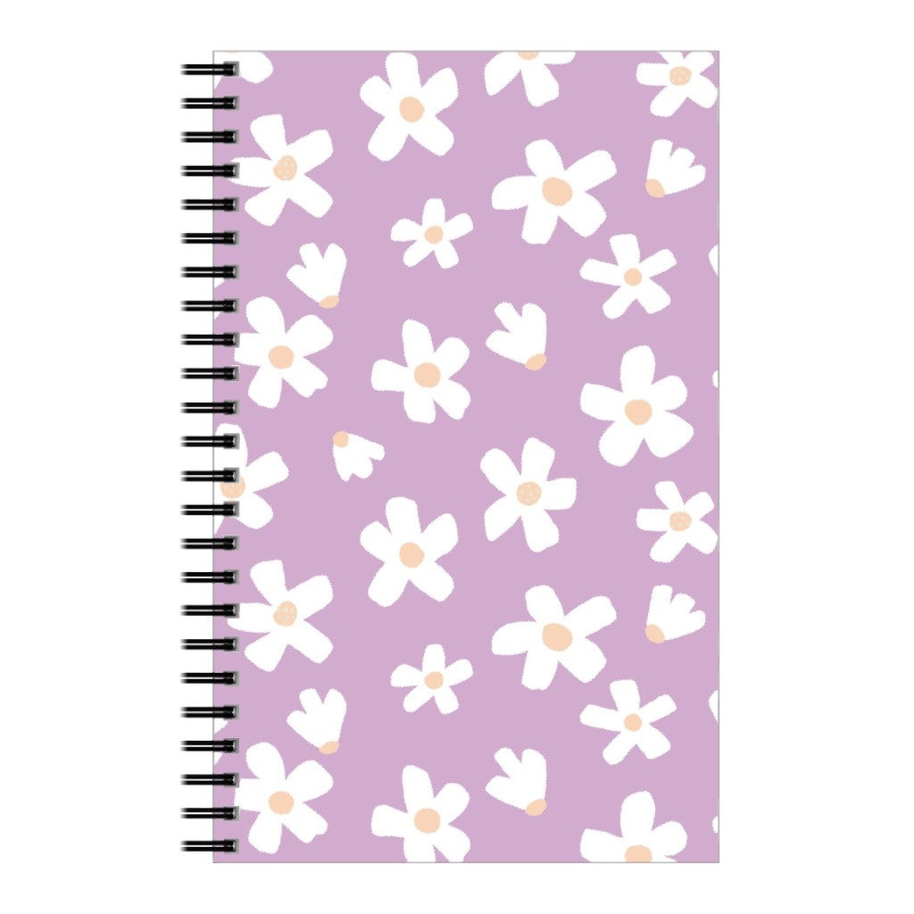Daisy Garden Floral - Purple Notebook, 5x8, Purple
