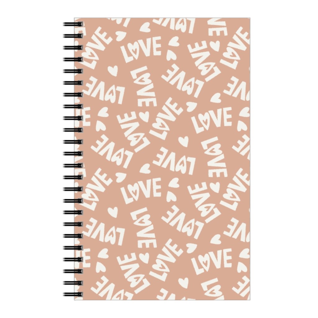 Retro Love - Muted Pink Notebook, 5x8, Pink