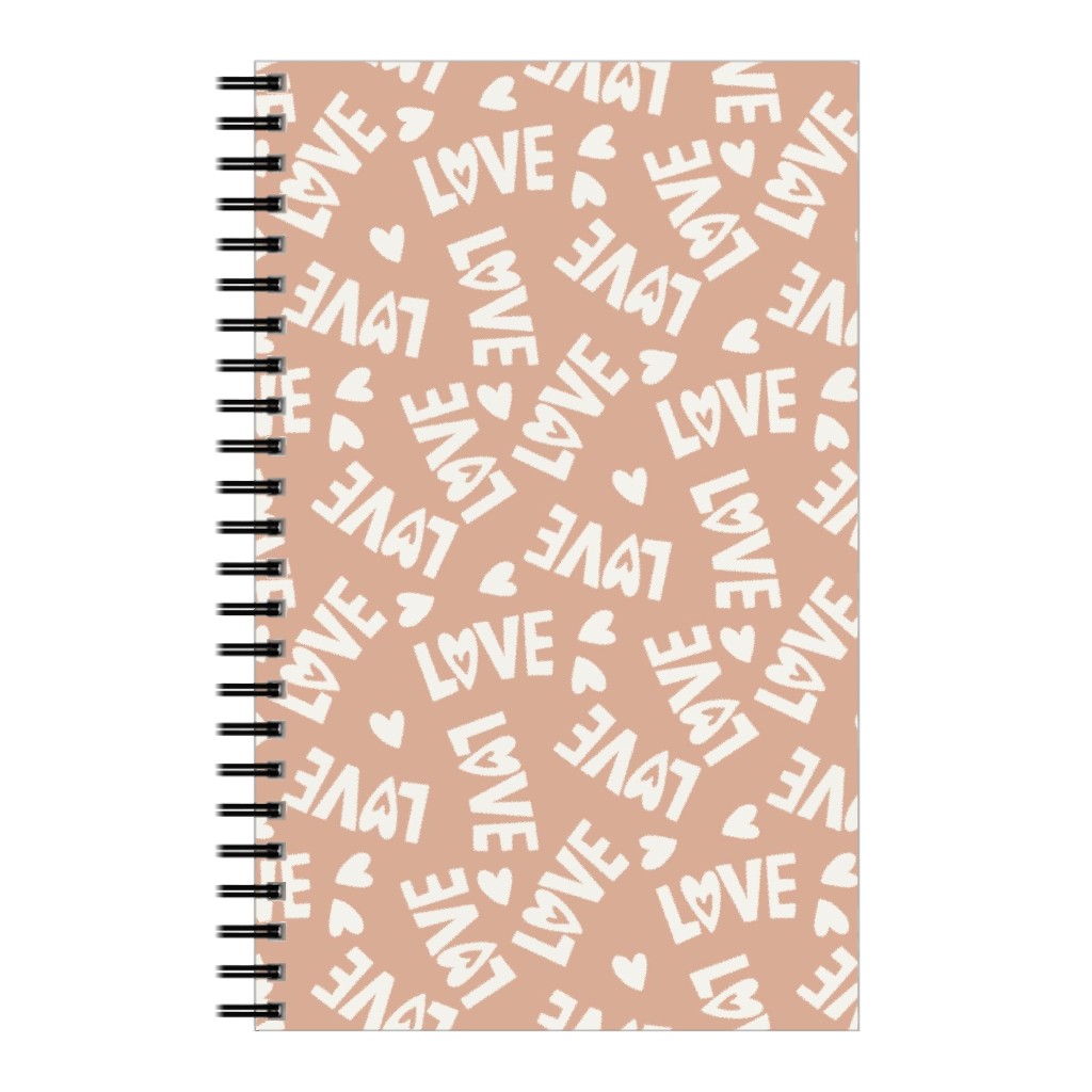 Retro Love - Muted Pink Notebook, 5x8, Pink