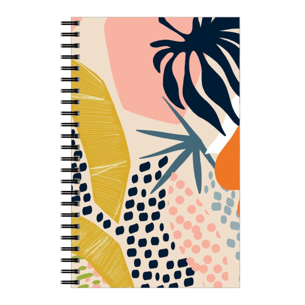 Tropical Foliage - Natural Retro - Multi Notebook, 5x8, Multicolor