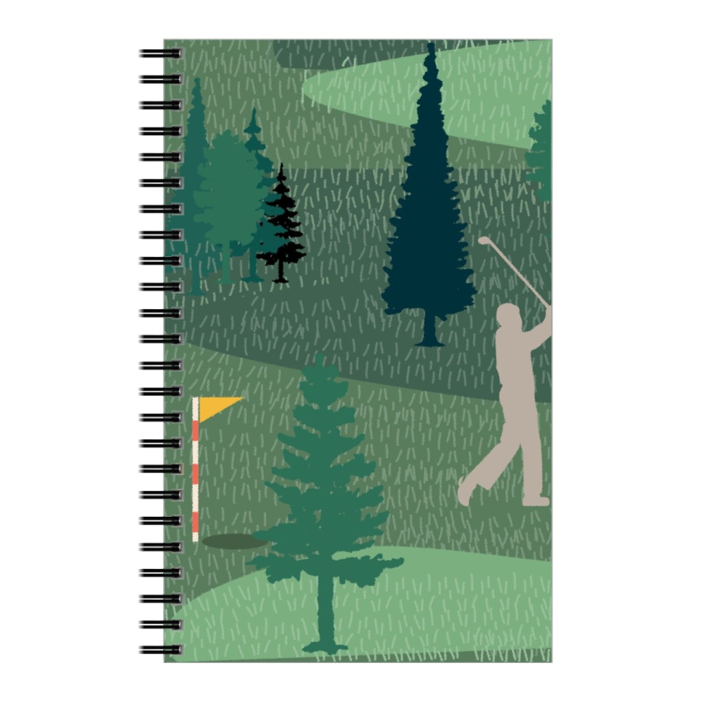 Golf Day Out - Green Notebook, 5x8, Green