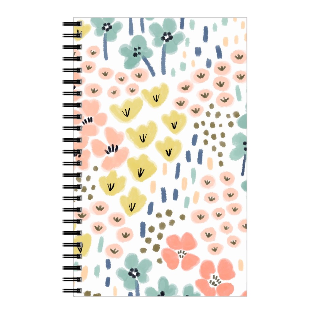 April Bits Vintage - Pink Notebook, 5x8, Pink, Bright Pink