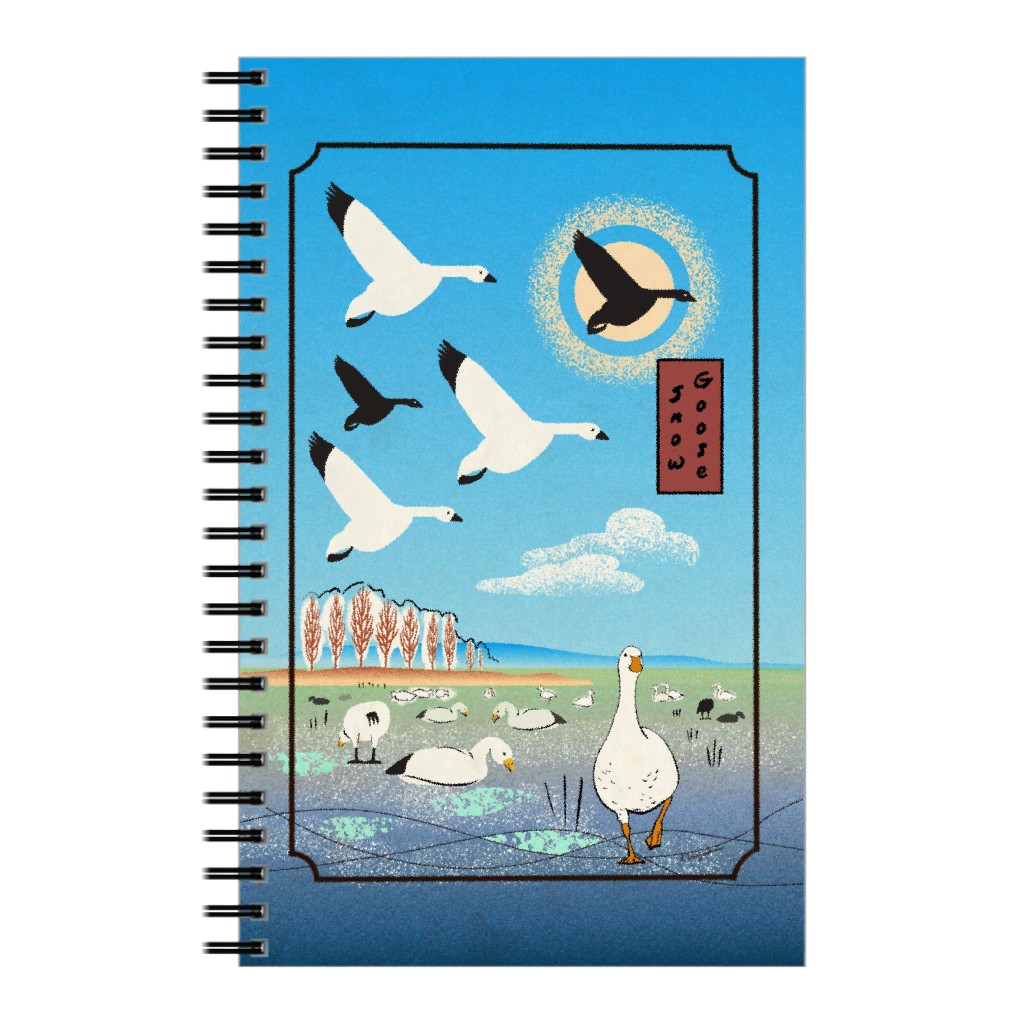 Snow Geese Notebook, 5x8, Blue, Blue Bonnet