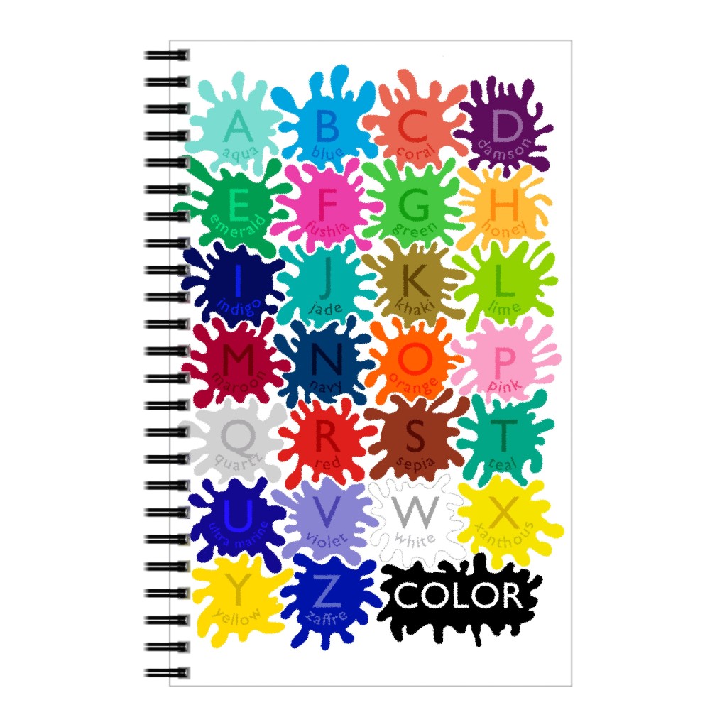 Color Splat Alphabet Notebook, 5x8, Multicolor