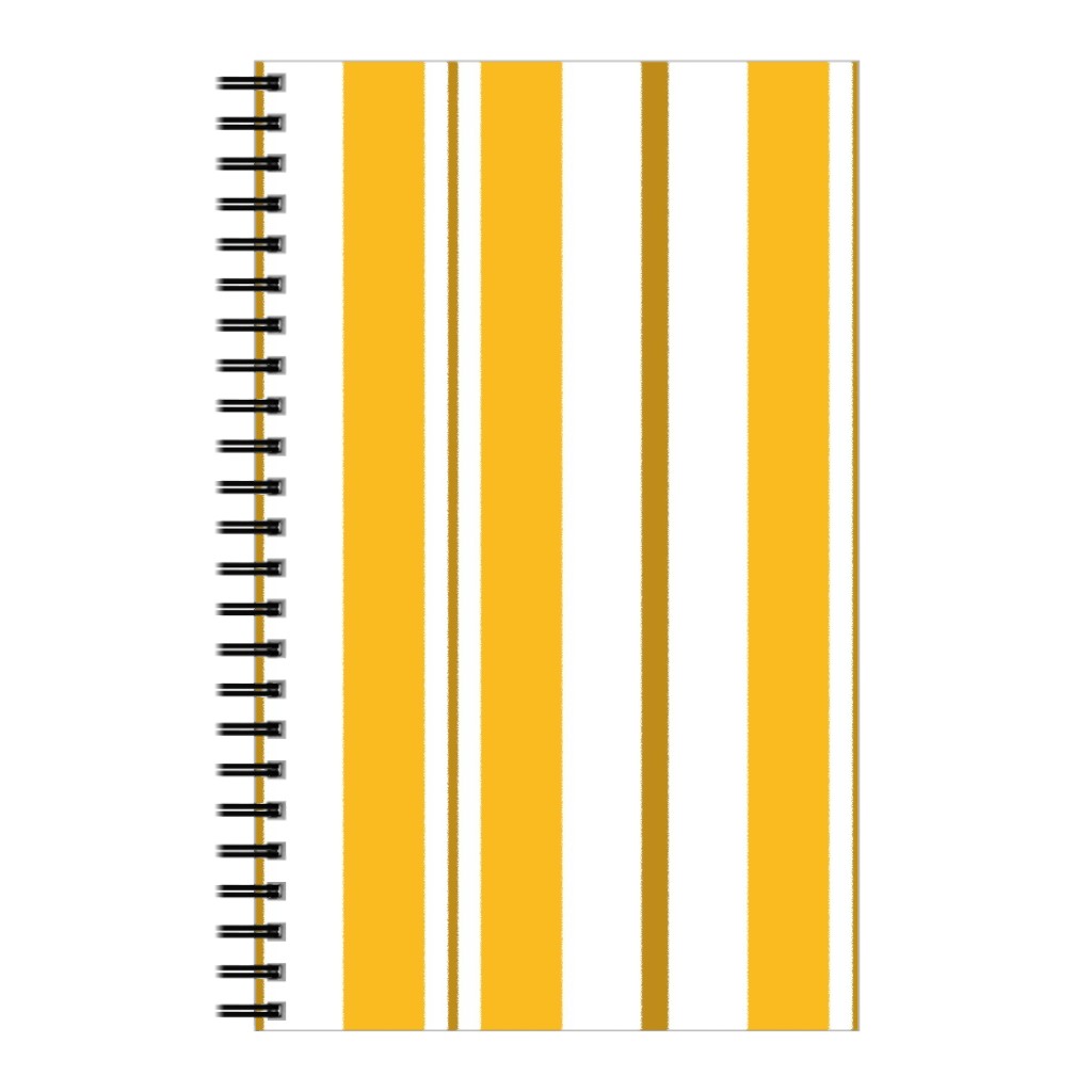 Gold White and Brown Stripes Notebook, 5x8, Yellow, Classic Yellow