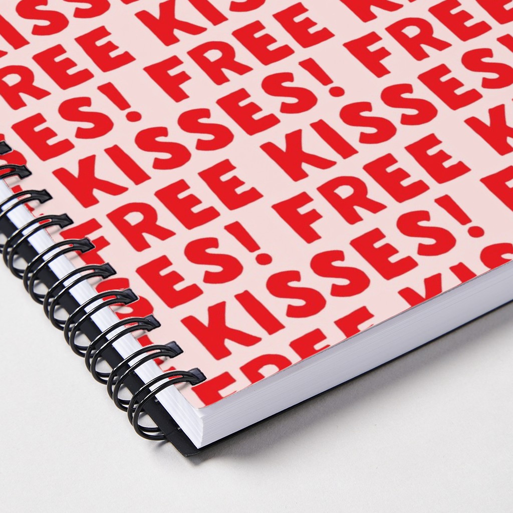 Free Kisses! Red on Pink Notebook Shutterfly