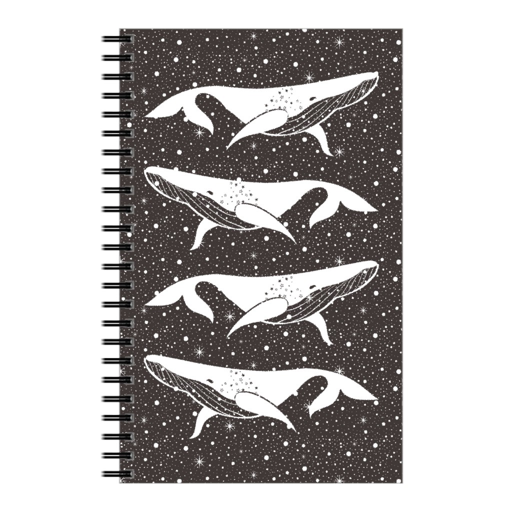 Galaxy Whales Notebook, 5x8, Black