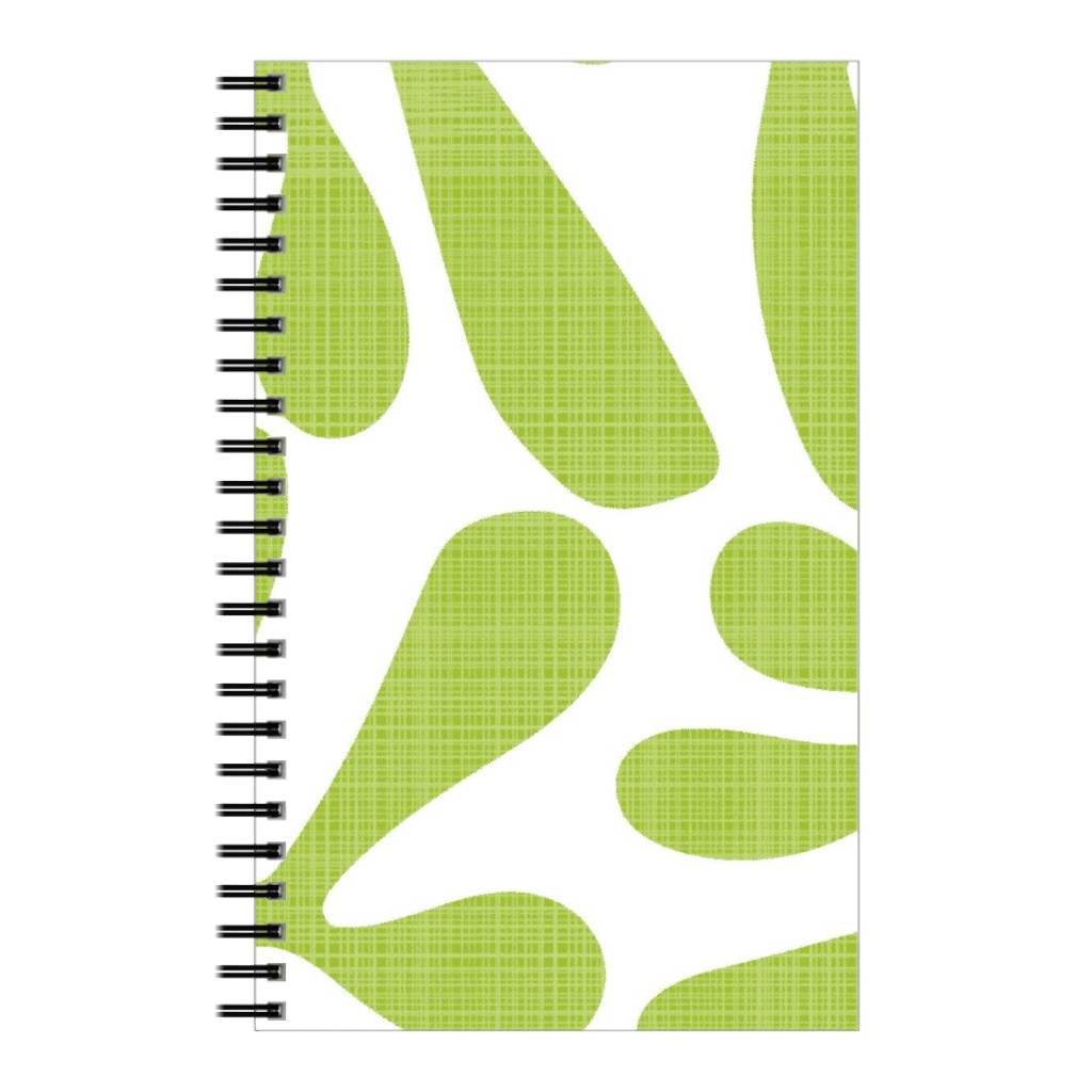 Block Print Texture Notebook, 5x8, Green, Mojito