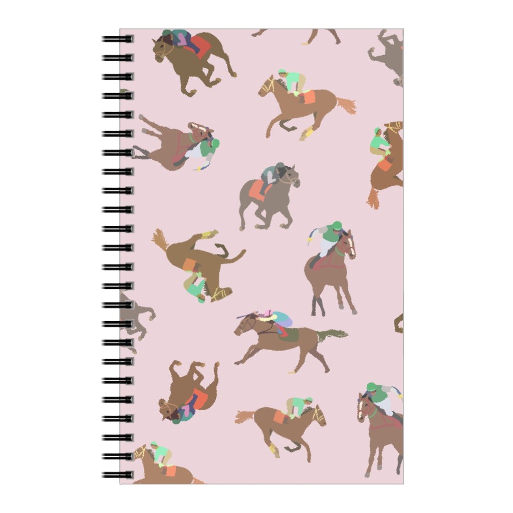 Horses Running Notebook, 5x8, Pink