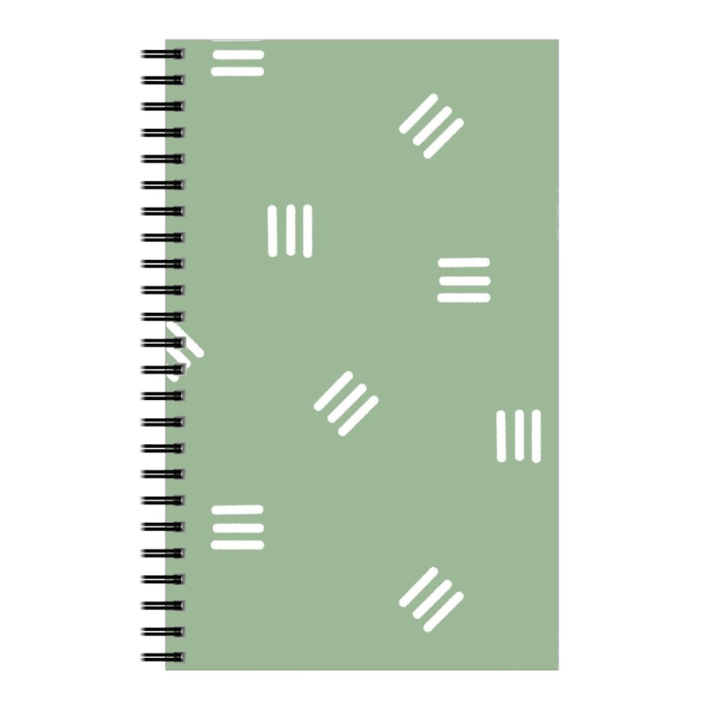Tossed Groups of Lines - Sage Green Notebook, 5x8, Green, Classic Green