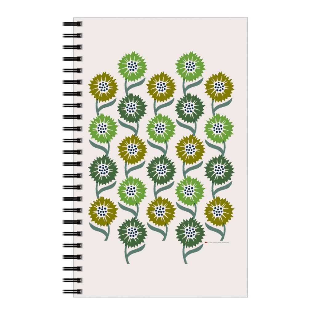 Sunflowers for Peace Notebook, 5x8, Green