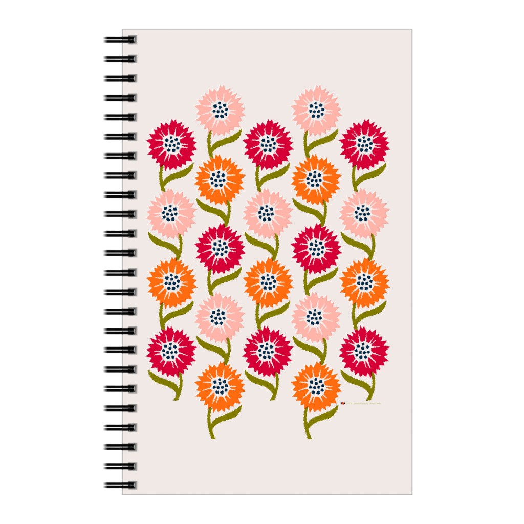 Sunflowers for Peace Notebook, 5x8, Red