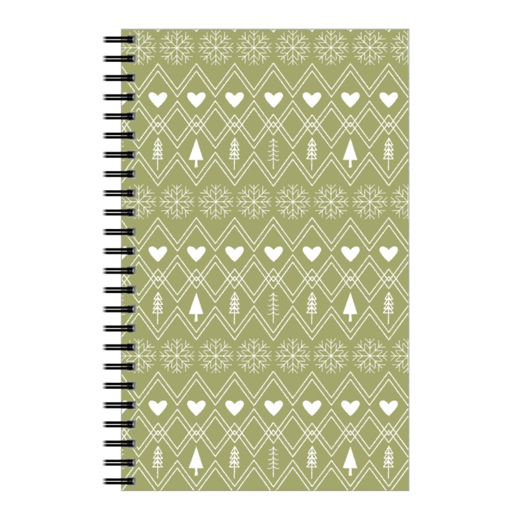 Fair Isle - Green Notebook, 5x8, Green