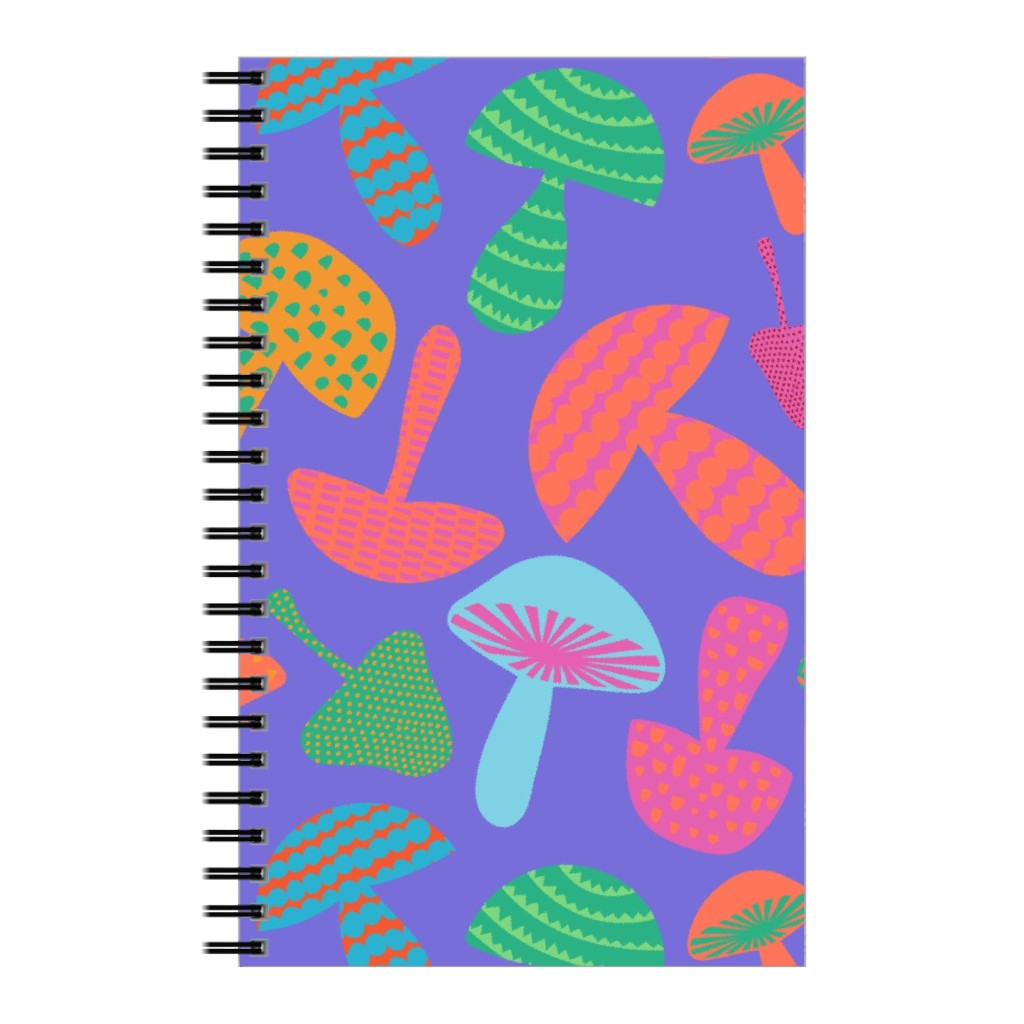 Mushroom Tossed - Bold Notebook, 5x8, Purple