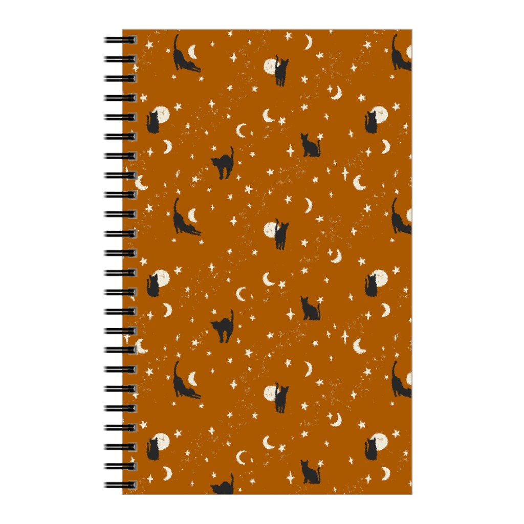 Halloween Black Cats - Orange Notebook, 5x8, Orange