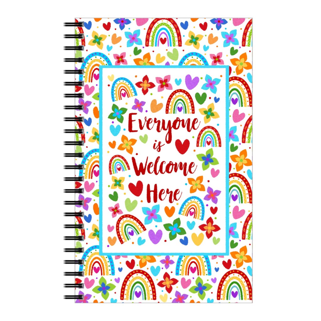 Everyone Is Welcome Here Notebook, 5x8, Multicolor