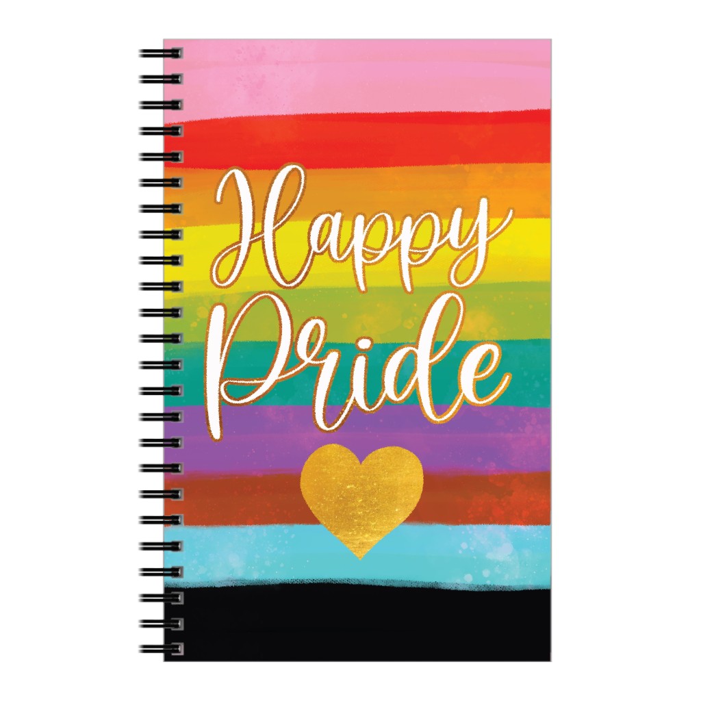 Happy Pride - Rainbow Stripes Notebook, 5x8, Multicolor