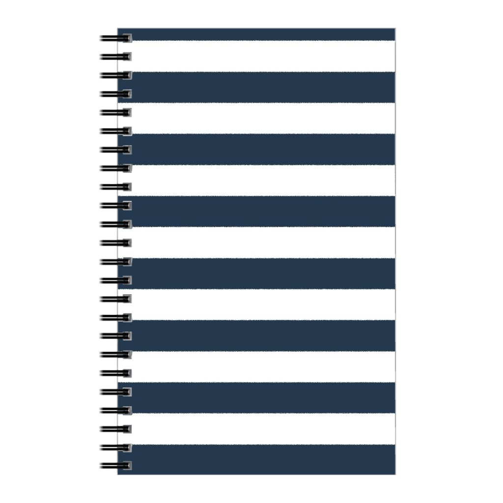 Simple Horizontal Stripe Notebook, 5x8, Blue, Navy