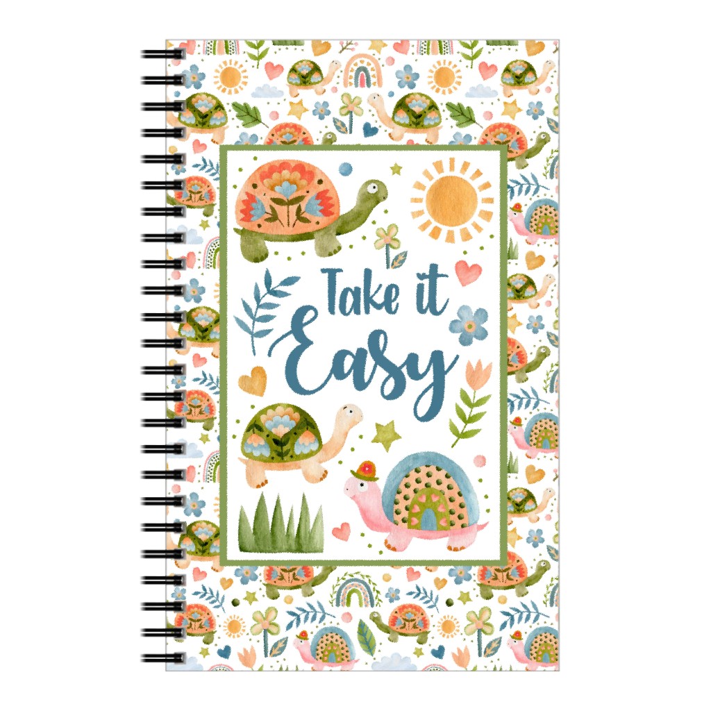 Take It Easy - Turtles & Spring Flowers Notebook | Shutterfly