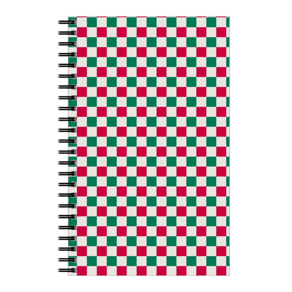 Winter Gingham - Red and Green Notebook, 5x8, Multicolor