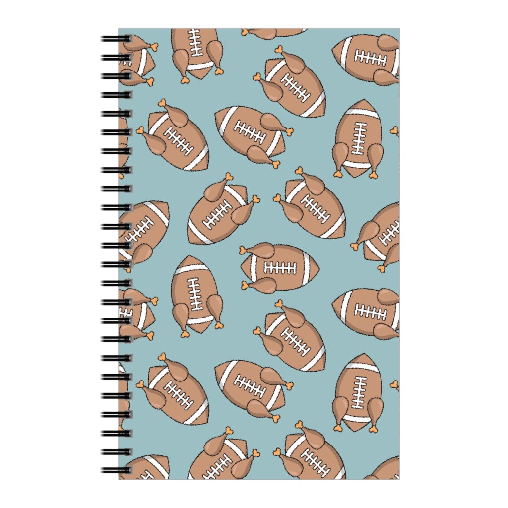 Turkey Football Notebook, 5x8, Blue