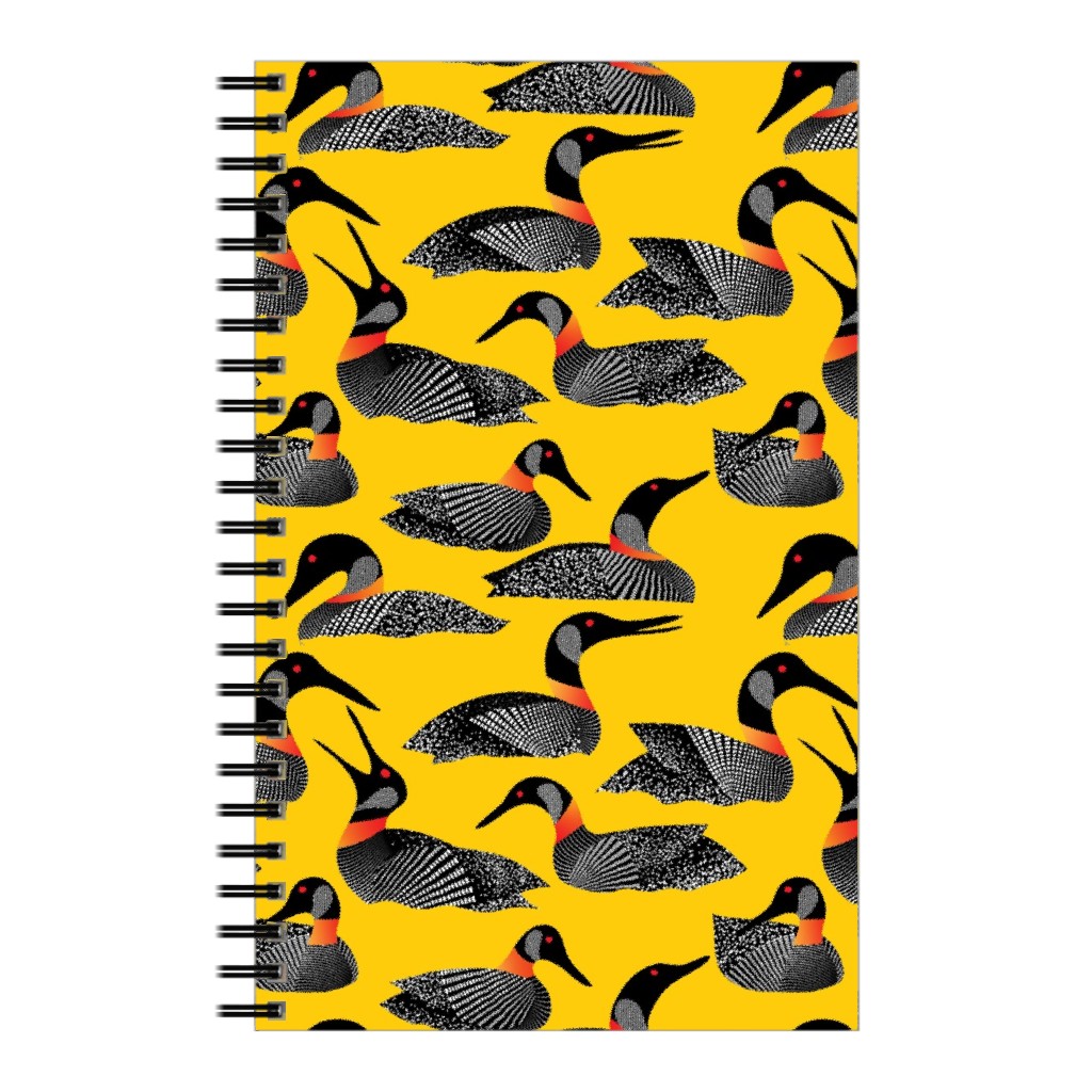 Common Loon of Canada - Yellow Notebook, 5x8, Yellow