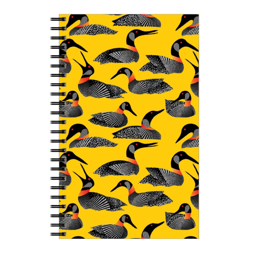 Common Loon of Canada - Yellow Notebook, 5x8, Yellow, Classic Yellow