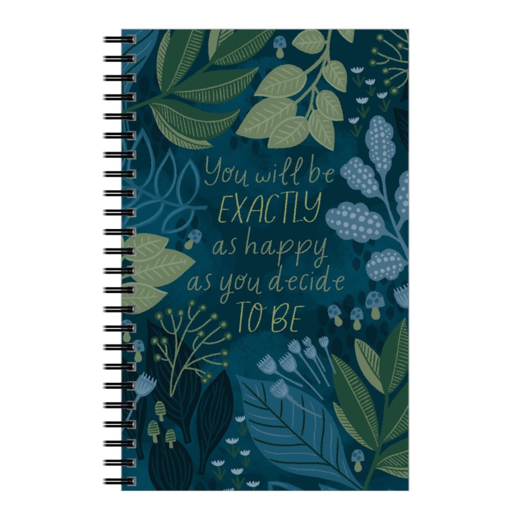 Happy You Will Be - Blue Botanicals Notebook, 5x8, Blue