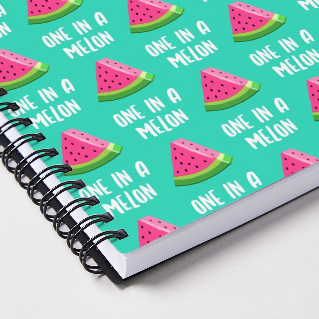 One in a Melon Watermelon Pink on Teal Notebook Shutterfly