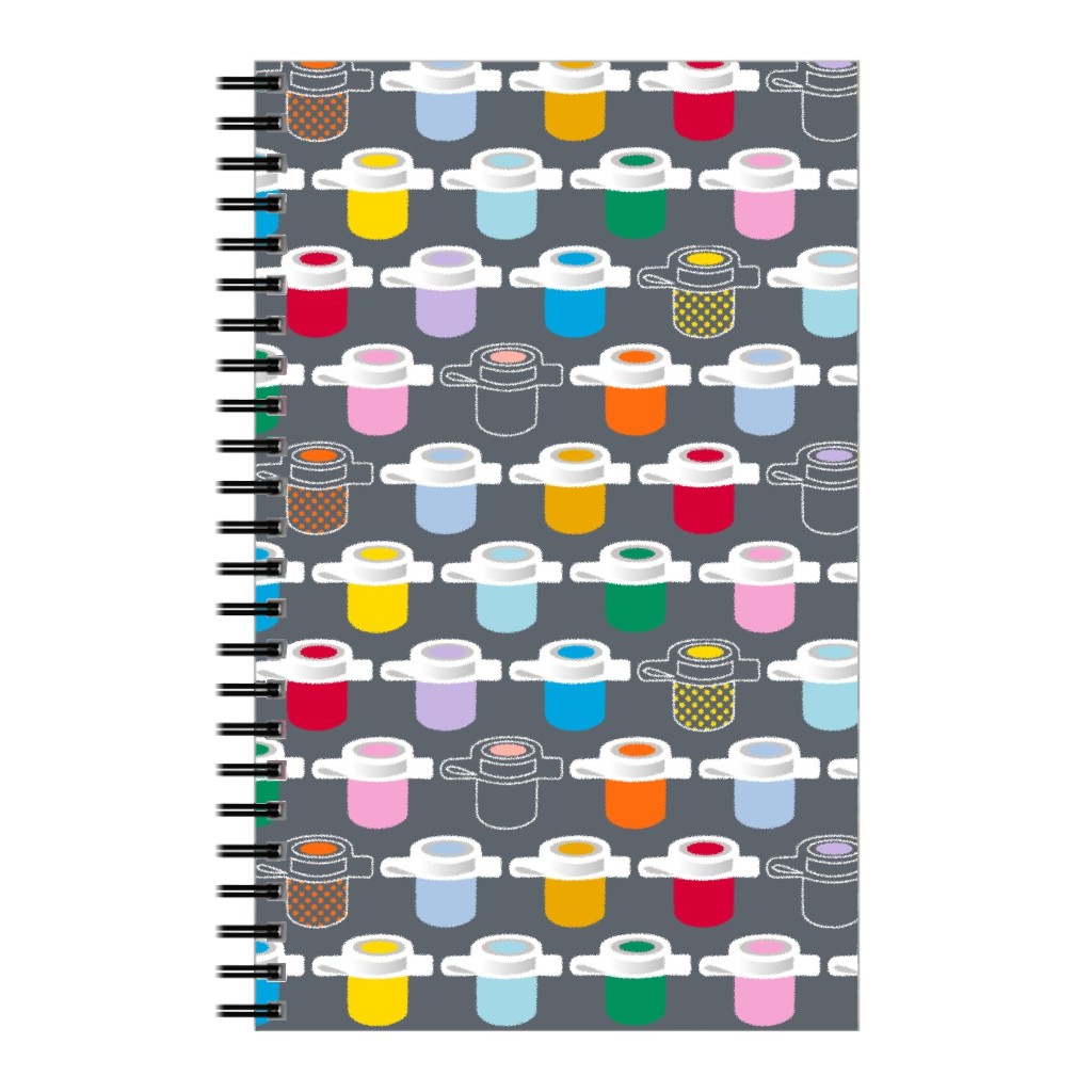 Paint Pots Notebook, 5x8, Multicolor