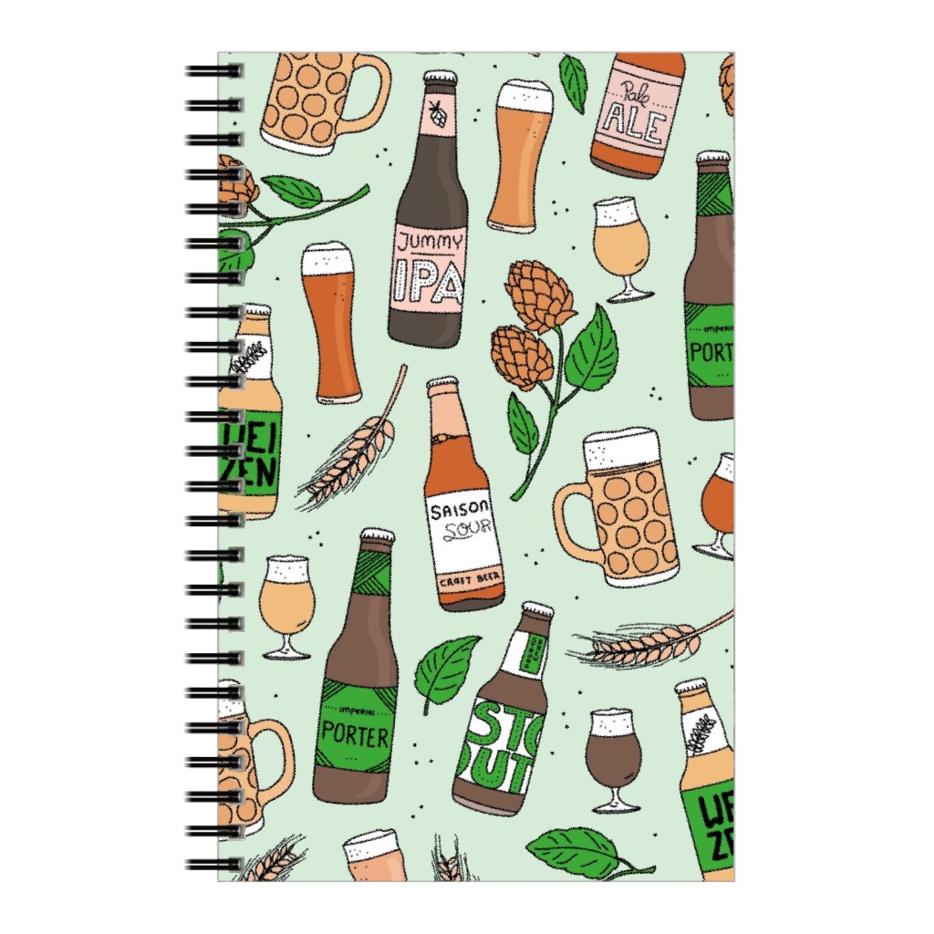 Cheers Craft Beer and Glasses Notebook, 5x8, Multicolor