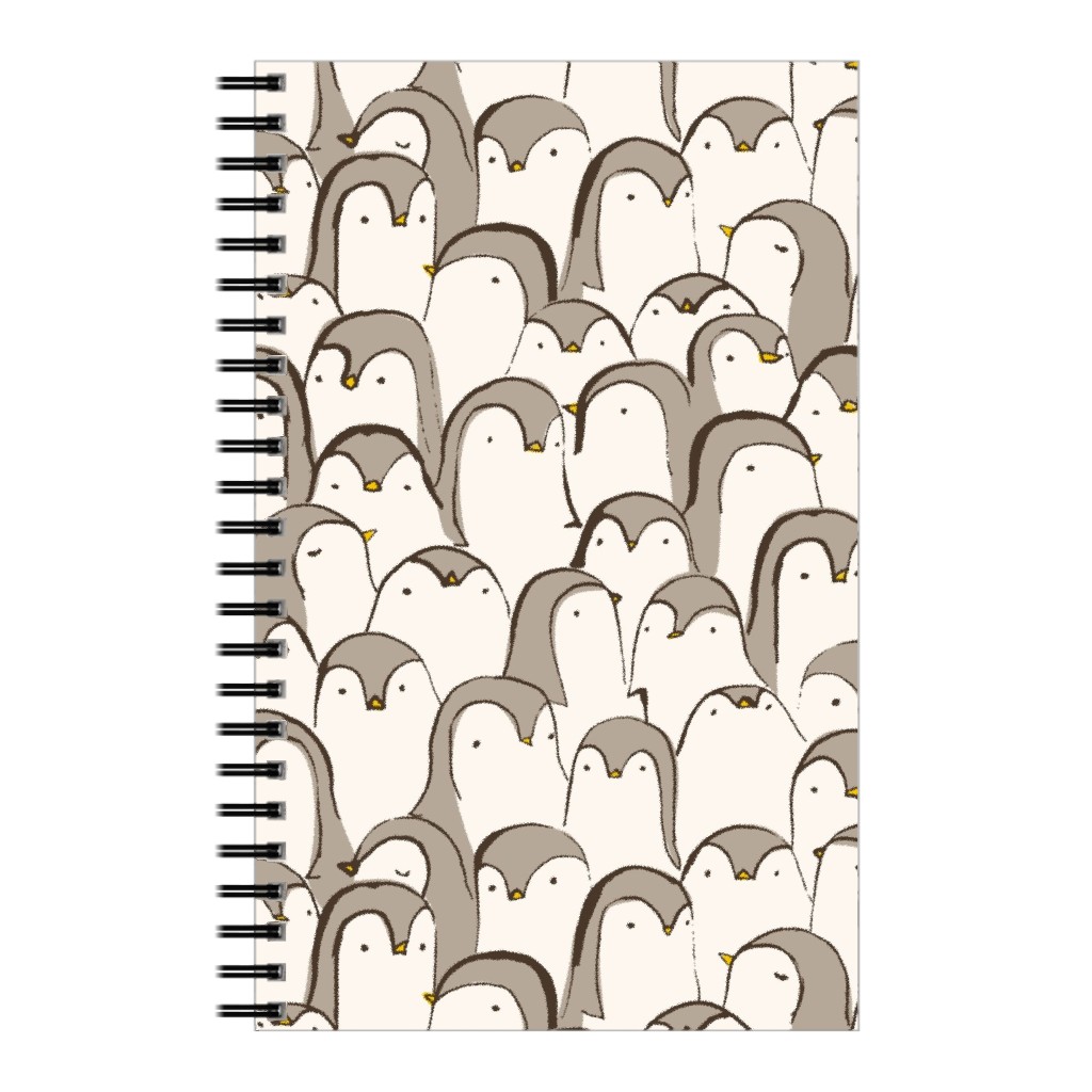 Penguin Huddle Notebook, 5x8, Beige, Stone