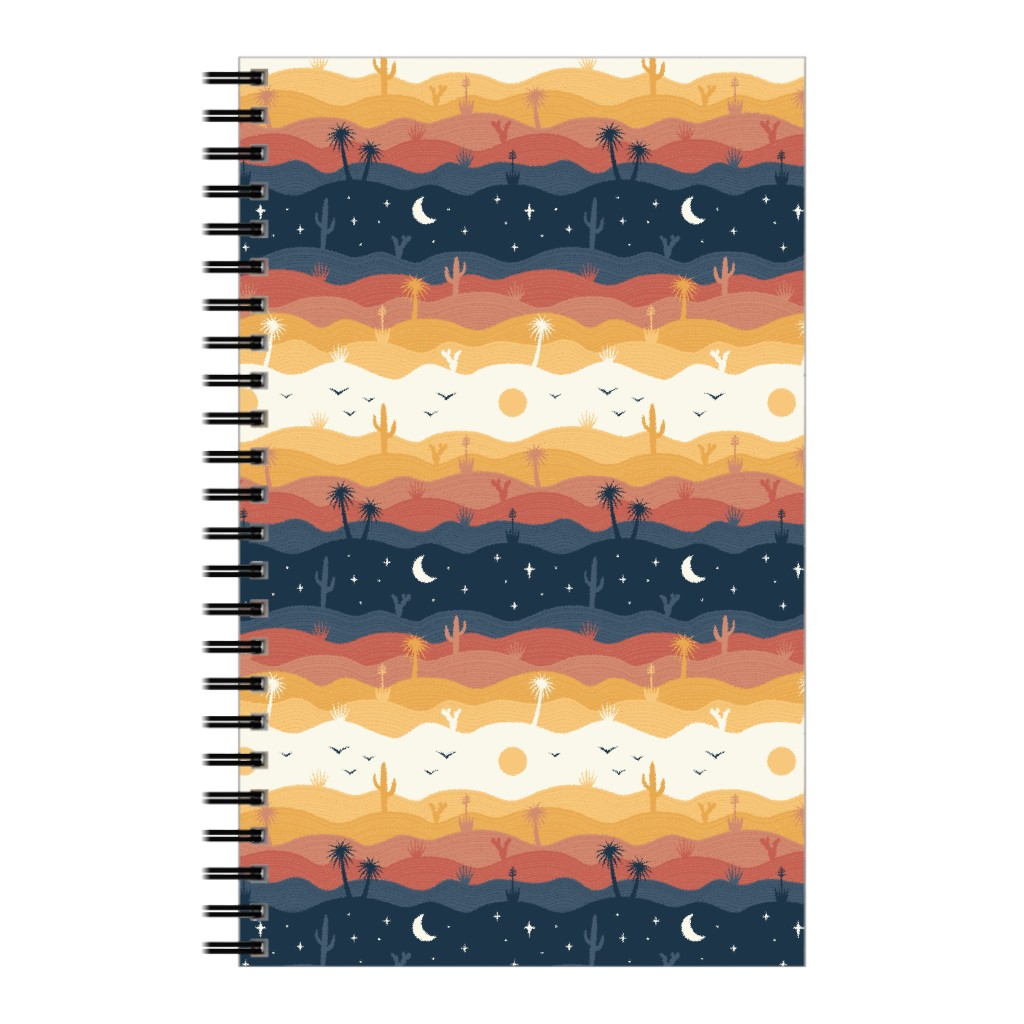 Desert Sand and Sky - Orange & Navy Notebook, 5x8, Orange