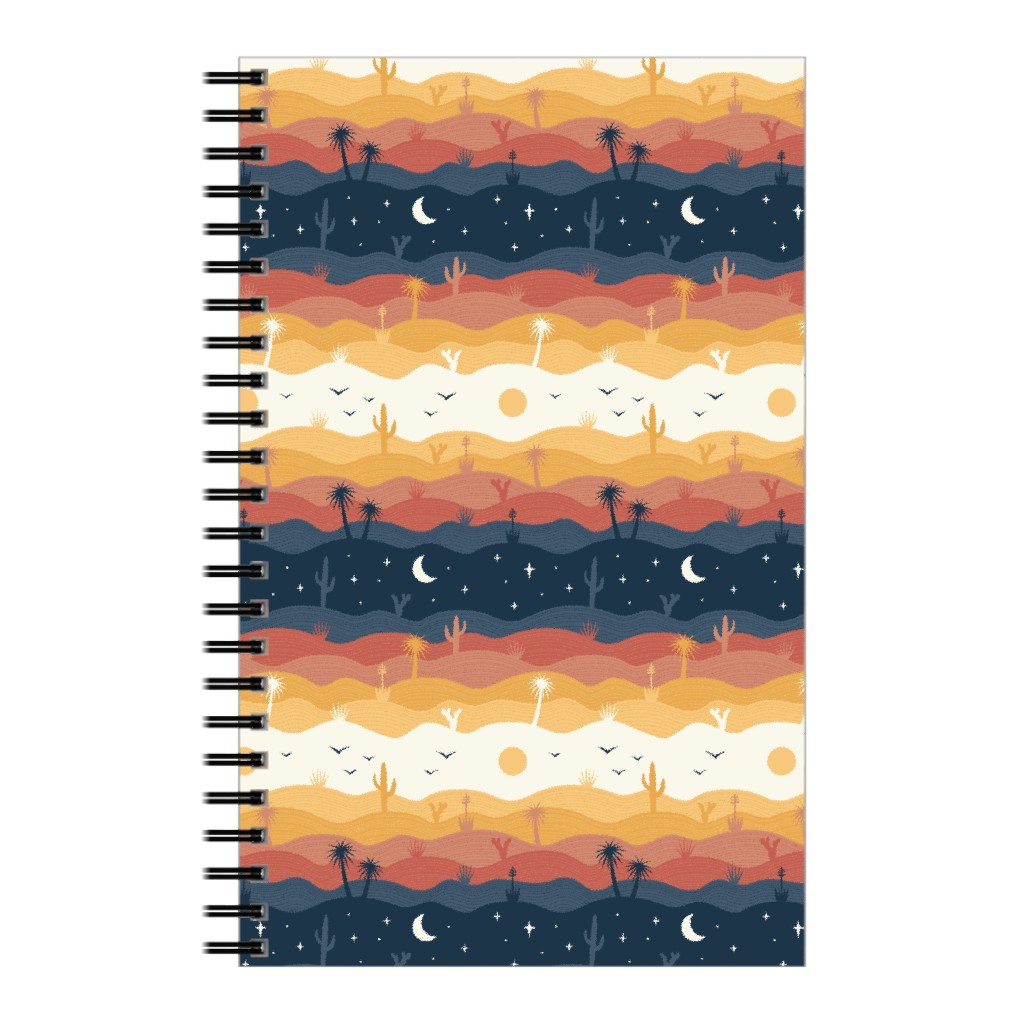 Desert Sand and Sky - Orange & Navy Notebook, 5x8, Orange, Orange