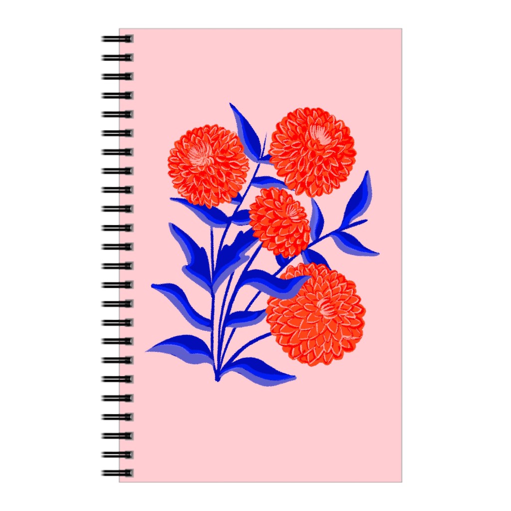 Red Marigolds - Vibrant Notebook, 5x8, Multicolor