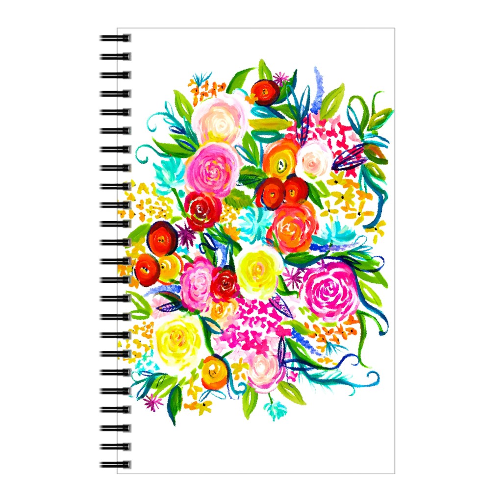Summer Floral Acrylic Floral - Neon Notebook, 5x8, Multicolor