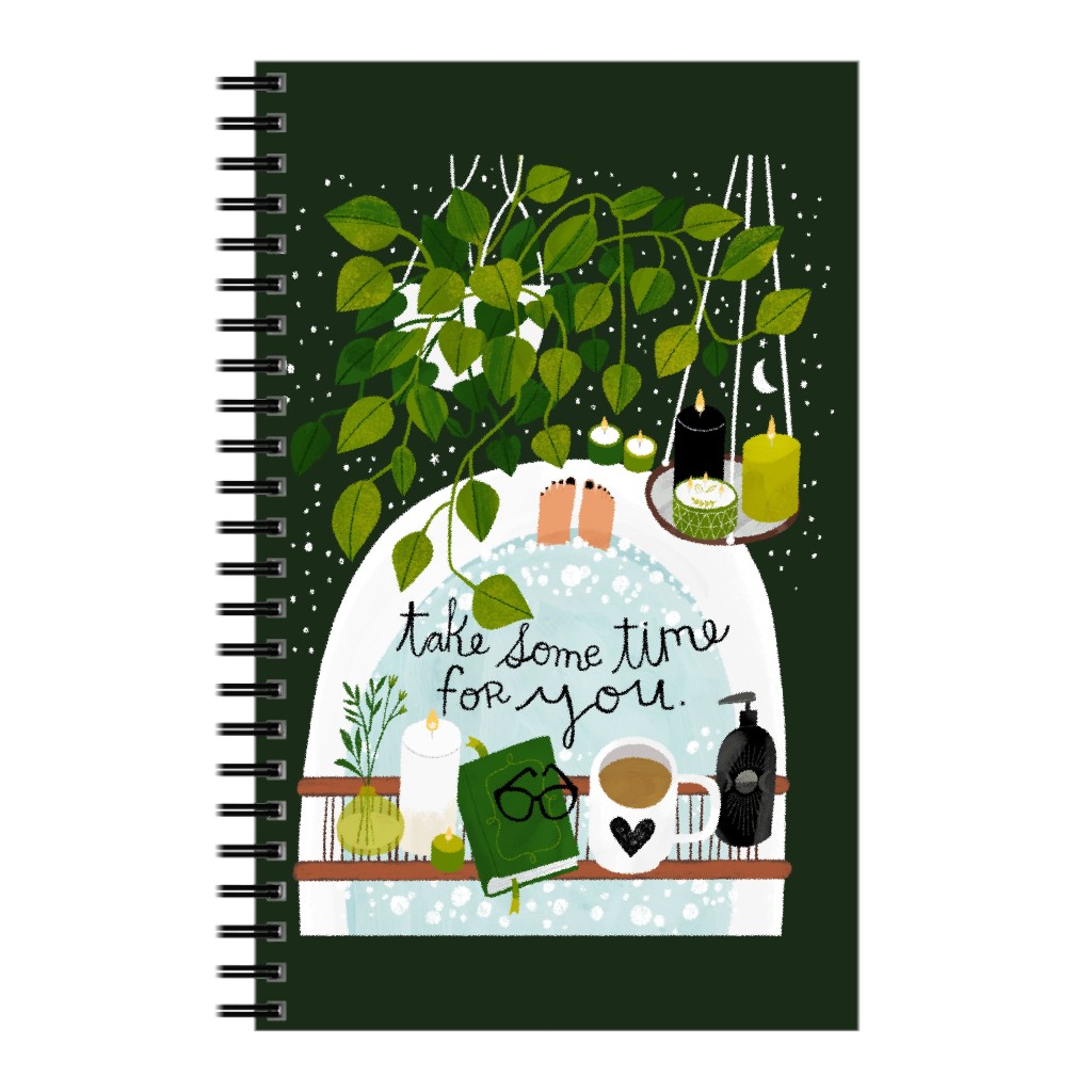 Take Some Time for You - Green and Black Notebook, 5x8, Green, Classic Green