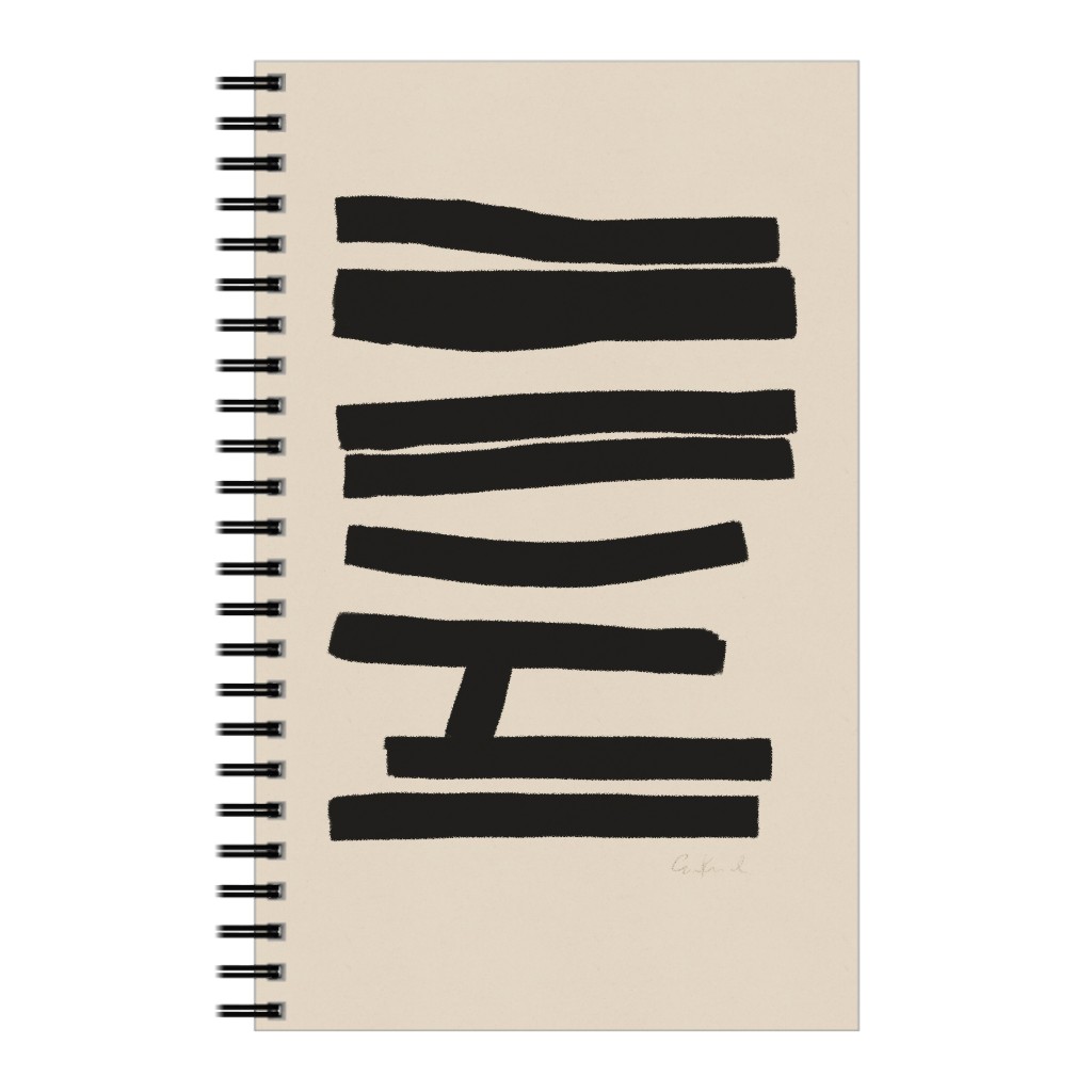 Bold Abstract Stripes Notebook, 5x8, Black