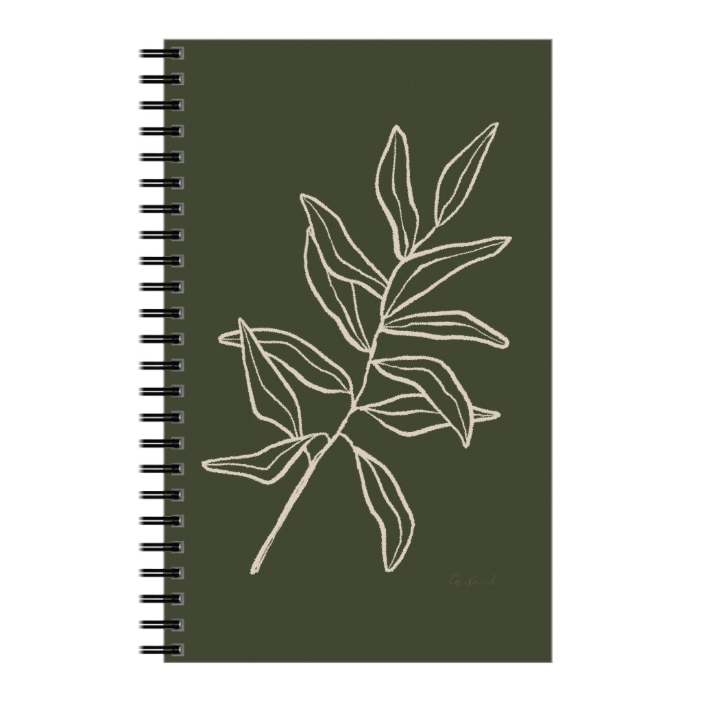 Botanical Eucalyptus Notebook, 5x8, Green, Gray