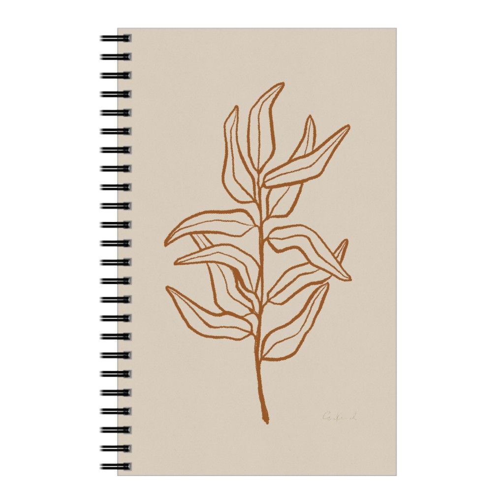 Botanical Eucalyptus Branch Notebook, 5x8, Beige