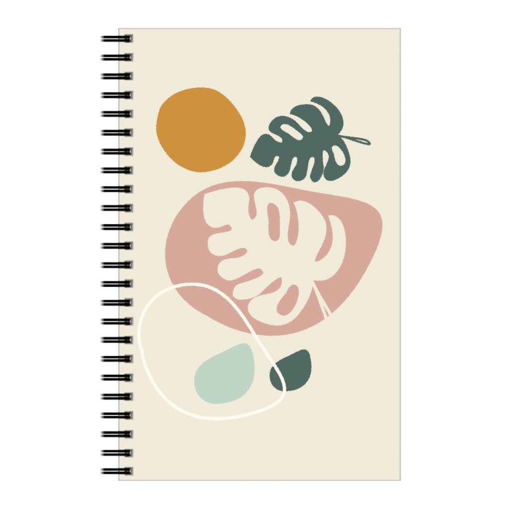 Tropical Leaves - Multi Earth Tones Notebook, 5x8, Multicolor