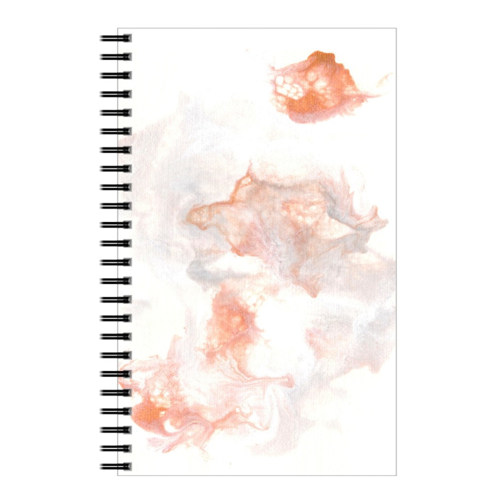 Acrylic Pour - Copper Notebook, 5x8, Pink, Bright Pink