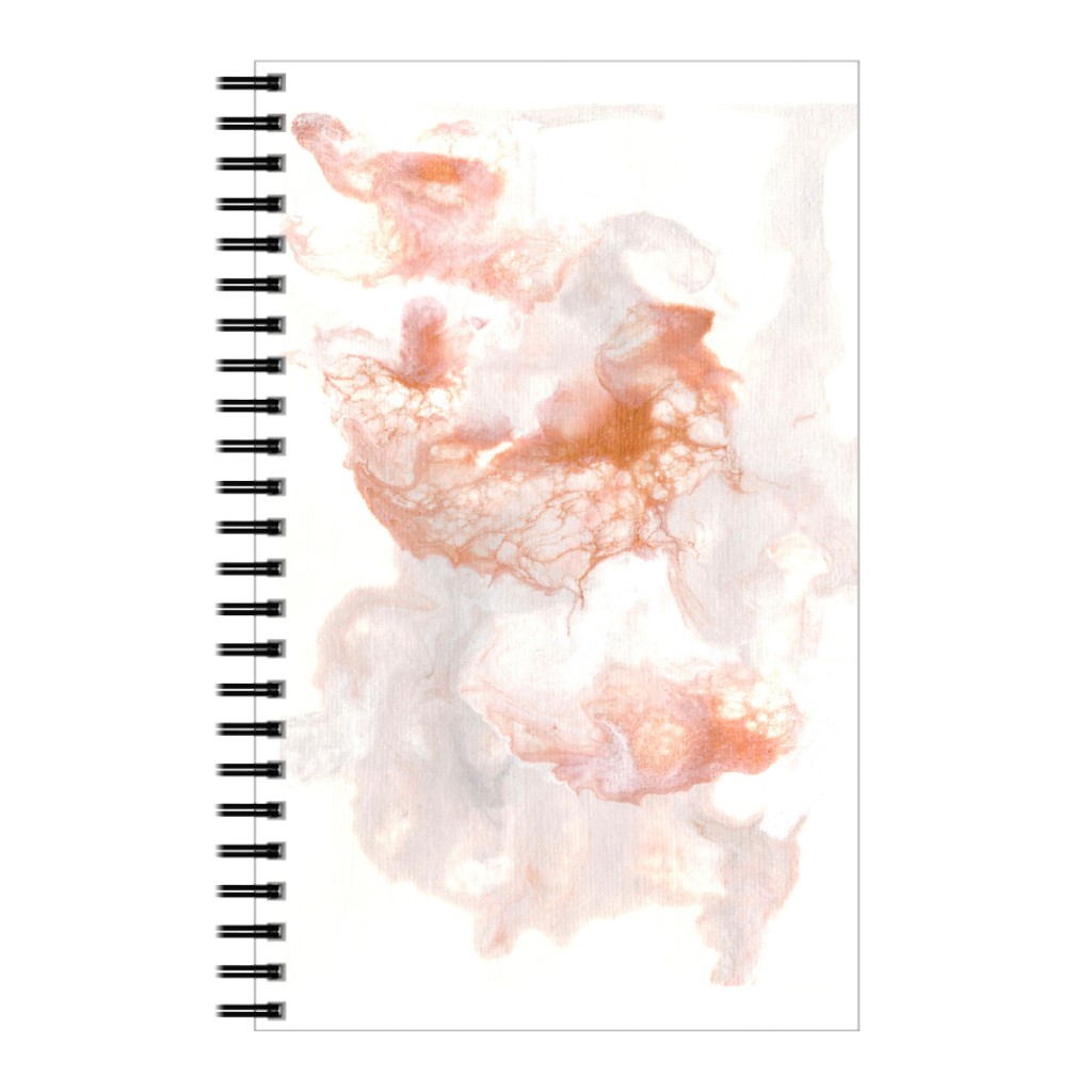 Acrylic Pour Abstract - Copper Notebook, 5x8, Pink
