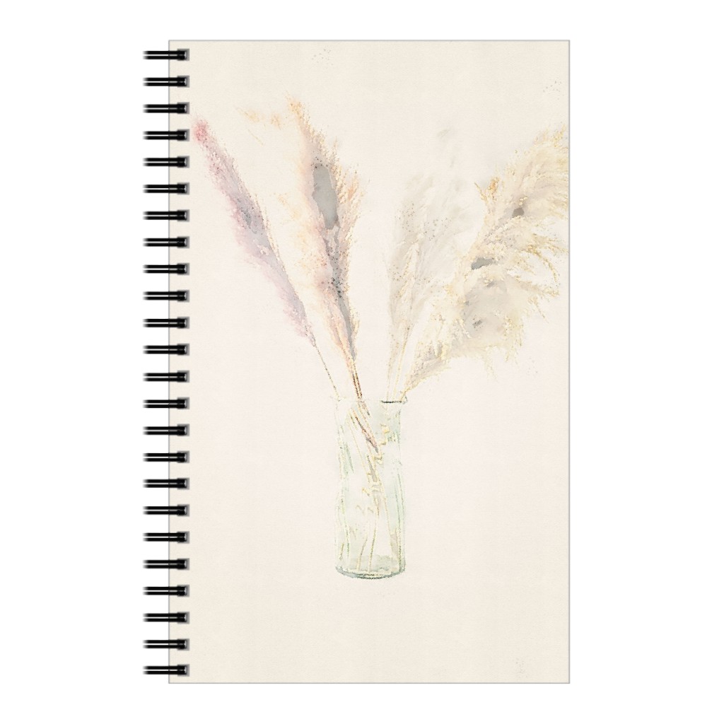 Pampas Grass Watercolor - Neutral Notebook, 5x8, Beige, Pearl