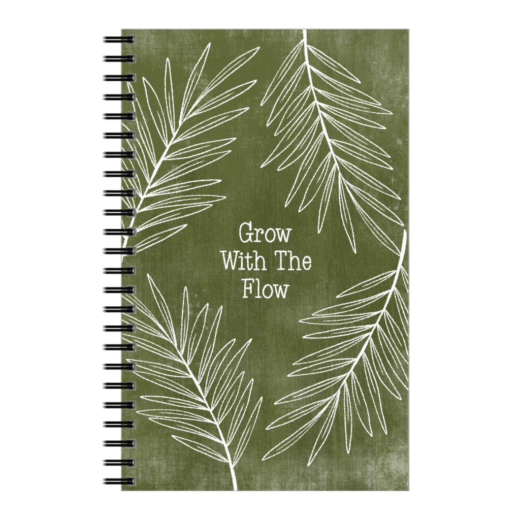 Grow With the Flow - Green Notebook, 5x8, Green, Classic Green