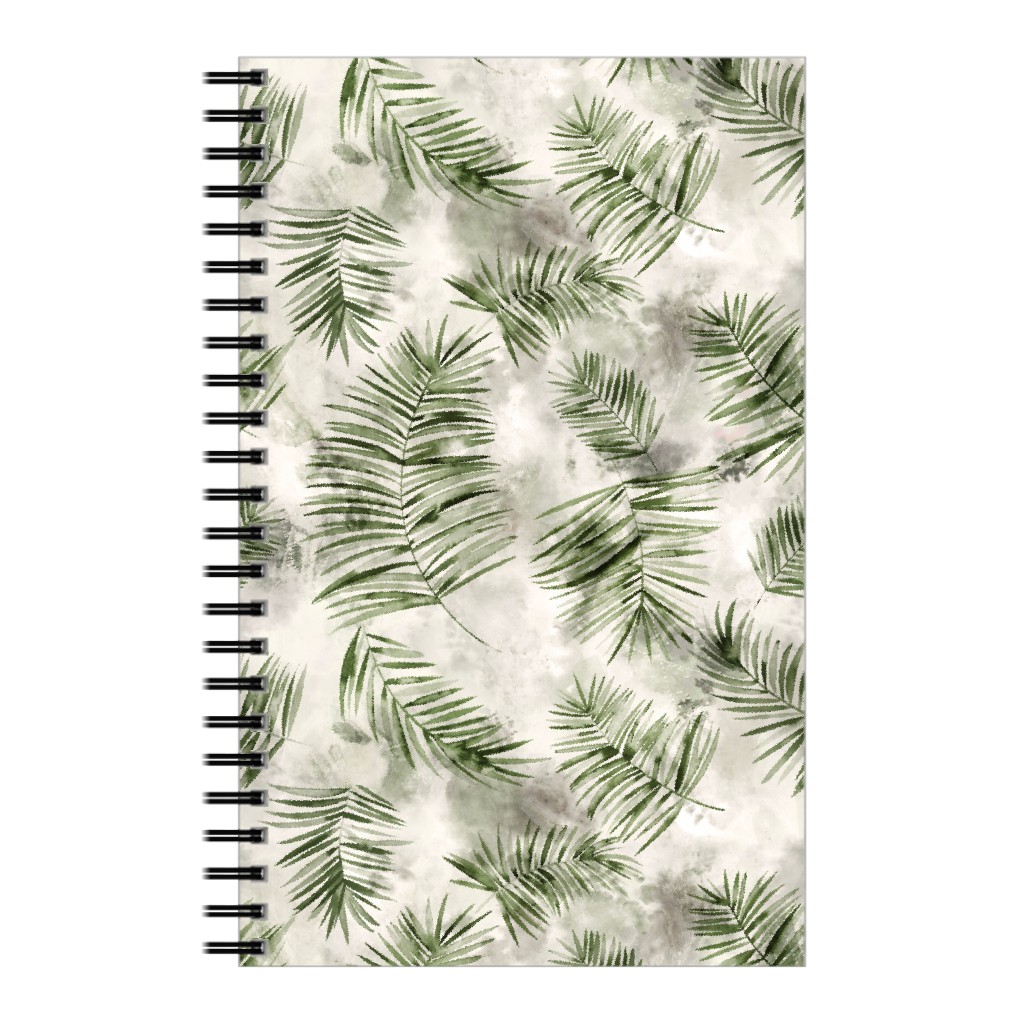 Watercolor Botanical Palms - Green on Beige Notebook | Shutterfly