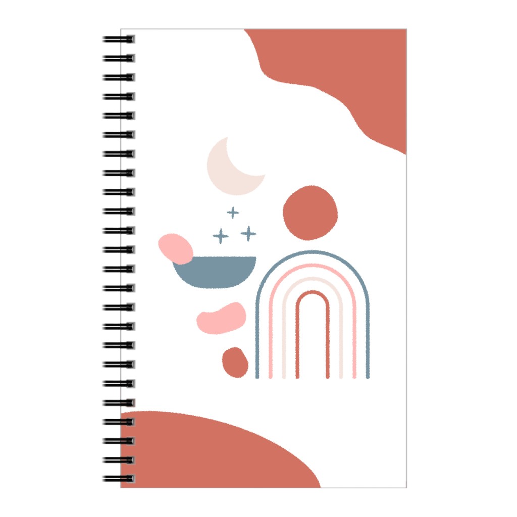 Contemporary Moon and Sun - Warm Notebook, 5x8, Multicolor