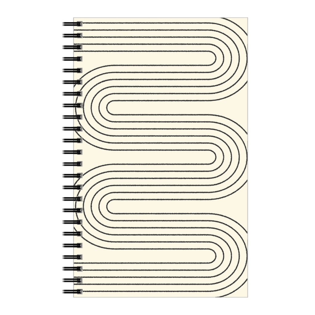 Geometric Abstract Lines - Neutral Notebook, 5x8, Beige